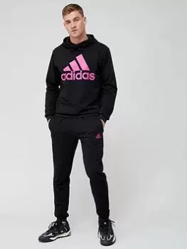 Image of adidas Sportswear Big Logo Terry Tracksuit - Black/Pink, Size XS, Men