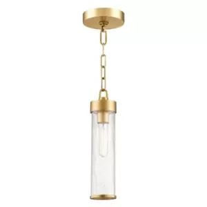 Image of Soriano 1 Light Pendant Brass, Glass