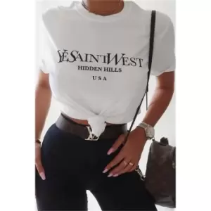 Image of I Saw It First Ye Saint Slogan Oversized Tshirt - White