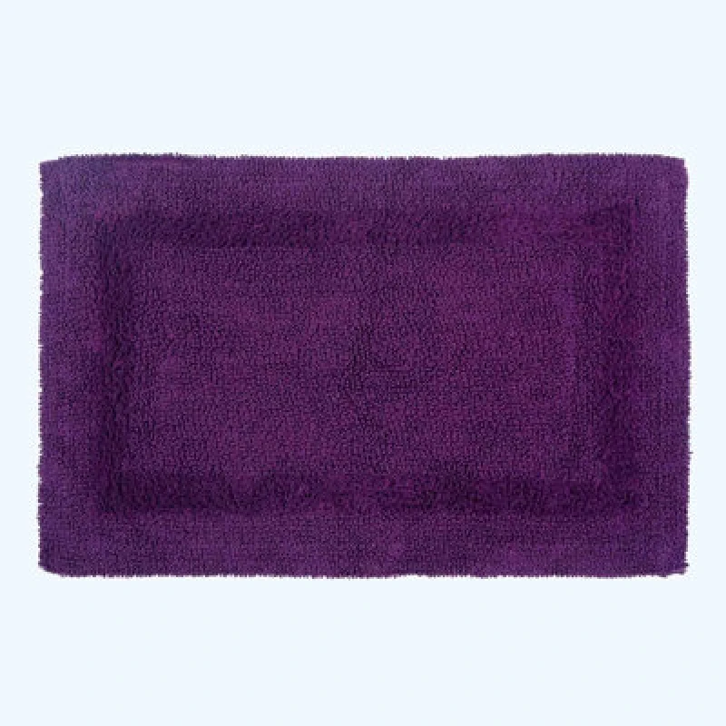 Image of Homescapes Luxury Reversible Cotton Bath Mat - Plum