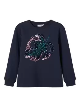 Image of NAME IT Sequin Embellished Sweatshirt Women Blue