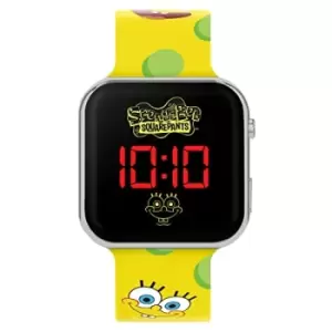 Image of Nickelodeon SpongeBob Yellow LED Watch with Printed Silicone Strap SGB4134