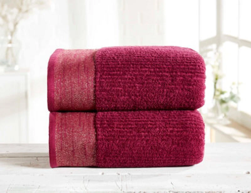 Image of Rapport Home Mayfair Towel Bath Sheet Pure Cotton Damson/gold