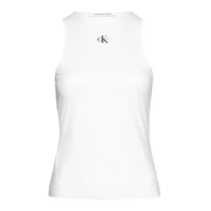 Image of Calvin Klein Jeans Micro Monologo Racer Back - White