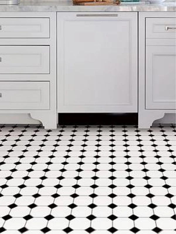 Image of Floorpops Hudson Black Peel & Stick Floor Tiles, Fp3993