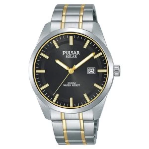 Image of Pulsar PX3169X1 Mens Solar Stainless Steel Two Tone Bracelet 100M Watch
