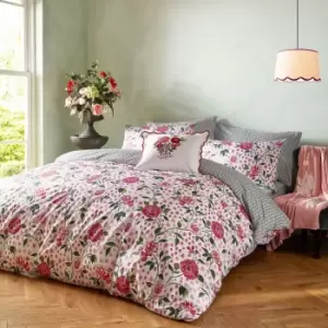 Image of Cath Kidston Tea Rose Duvet Set, King, Pink