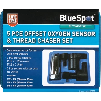 Image of 07935 5 Piece Oxygen Sensor & Thread Chaser Set - Bluespot