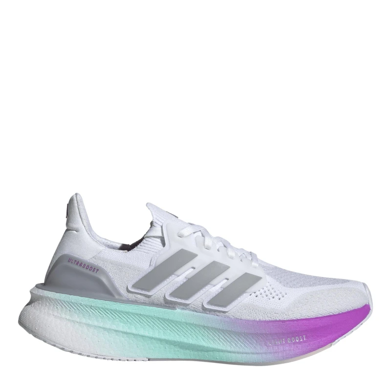 Image of adidas Ultraboost 5 Running Shoes Womens White/Slvr/Prpl female 4 (36.7)