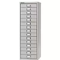 Image of Bisley Multi Drawer Cabinet H3915NL 15 Drawers Grey 279 x 380 x 860 mm