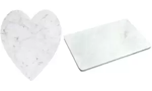 Image of Marble Kitchen Chopping Board: Heart-Shaped / One