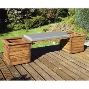 Image of Charles Taylor Deluxe Planter Bench with Grey Cushion