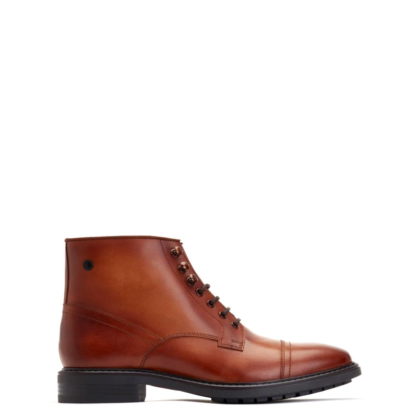 Image of Base London Mens Duke Lace Up Leather Boots UK Size 7 (EU 41) TAN BAS371-TAN-7