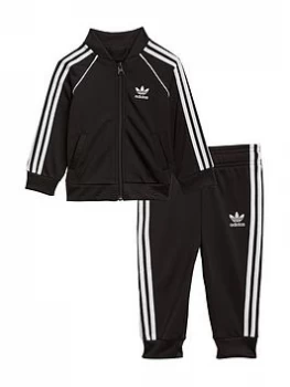Image of Boys, adidas Originals Superstar Tracksuit - Black/White, Size 6-9 Months
