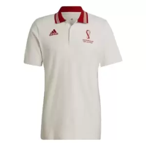 Image of adidas FIFA World Cup Qatar 2022 Official Emblem Polo Shirt in Cream
