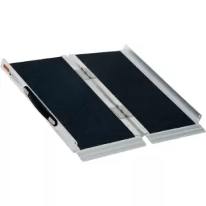 Image of Homcom - Duo Wheelchair Ramp Pushchair Mobility Assistance w/Carry Handle 72x61cm