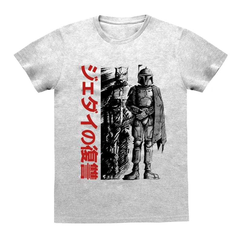 Image of (S, Heather Grey) Star Wars Unisex Adult Bounty Hunter T-Shirt