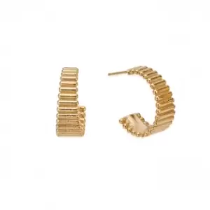 Image of Gold Large Ridge Hoop Earrings GEH3399