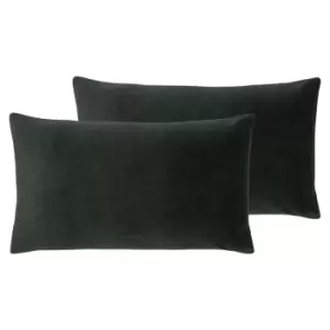 Image of Evans Lichfield Sunningdale Twin Pack Polyester Filled Cushions Charcoal 30 x 50cm