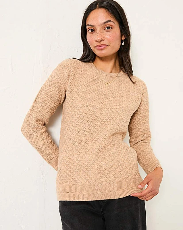 Image of FatFace FatFace Ella Textured Jumper Natural - FatFace - Size: 24 Natural Female 24 GQ35508