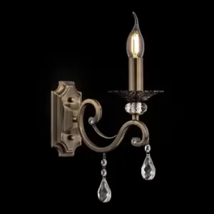 Image of Grace Wall Candle Lamp Brass & Crystal, 1 Light, E14