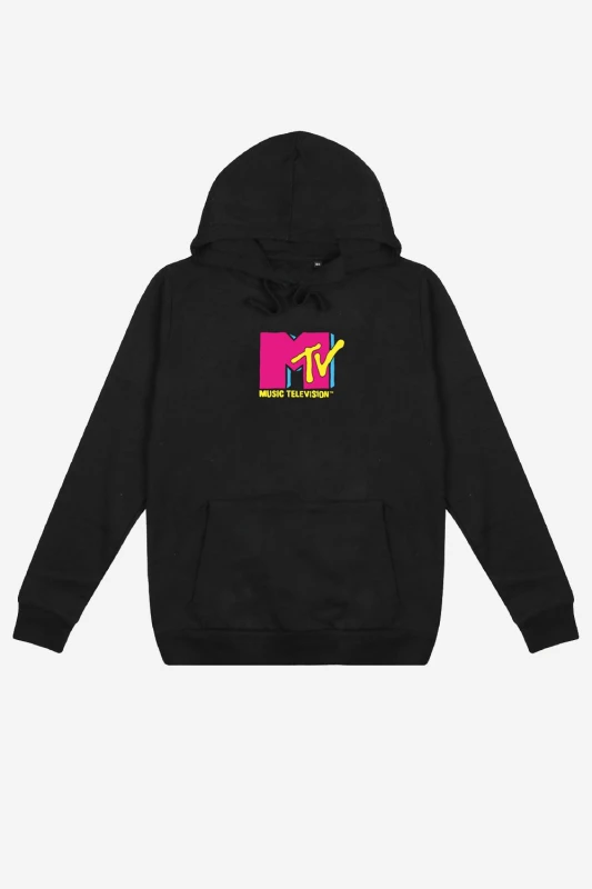 Image of MTV Small Logo Womens Pullover Hoodie Black