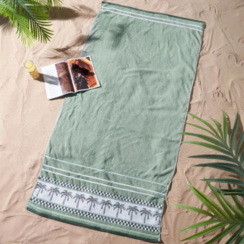 Image of Catherine Lansfield Plam Trees Extra Large Beach Towel Green