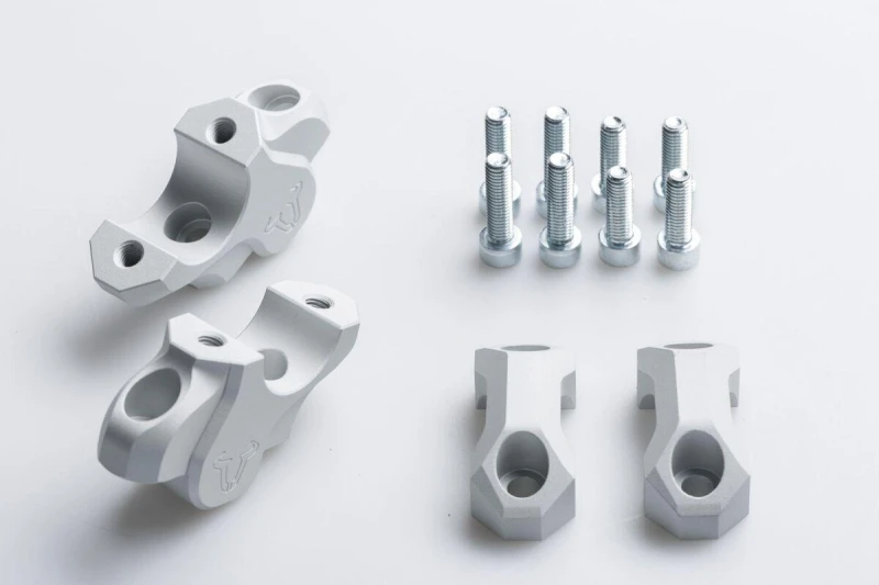 Image of LEH.07.039.12601/S - LEH.07.039.12601/S - SW Motech Bar Back Handlebar Riser Kit - BMW S 1000 XR 2016-2017 - Anodised/Silver Anodized LEH.07.039.12601