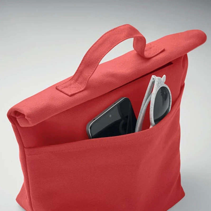 Image of Treat Republic Red Cotton Rolltop Cooler Bag Red unisex Standard