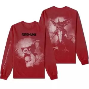 Image of Warner Bros - Gremlins Graphic Unisex XX-Large Long Sleeved T-Shirt - Red