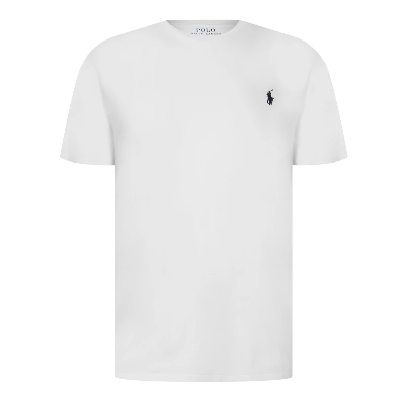 Image of Polo Ralph Lauren Mens Regular Fit Short Sleeve T-Shirt White/Navy male S