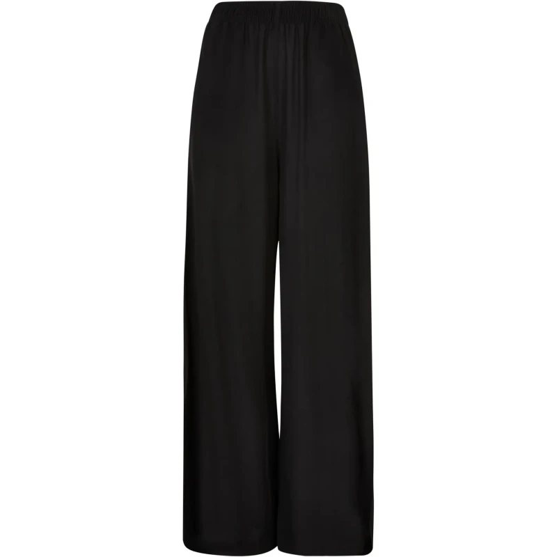 Image of Urban Classics Plus Size Wide Leg Viscose Jogging Trousers For Her Urban Classics Noir Female 2XL