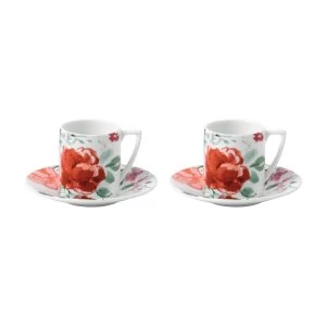 Image of Wedgwood Jasper Conran Floral Cup Saucer Set of 2