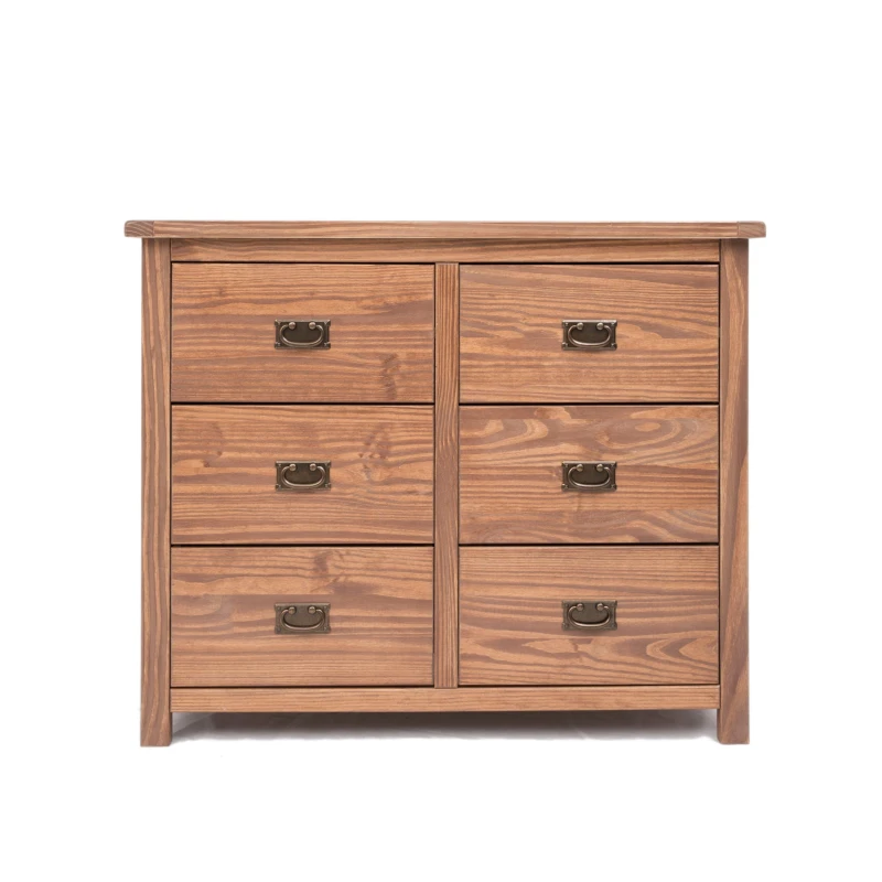 Image of Cabinet Bits Padua 6 Drawer Chest of Drawers Bras Drop Handle in Brown Brown Unisex