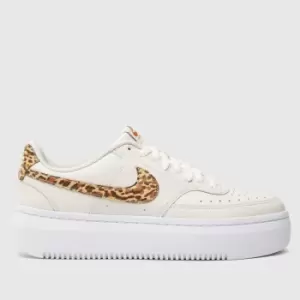 Image of Nike court vision alta trainers in white & beige