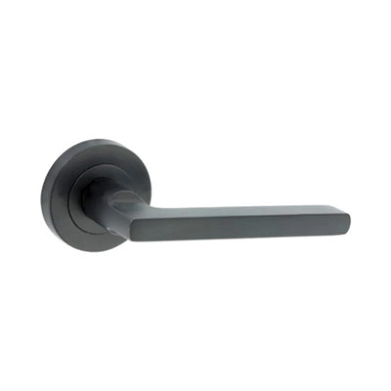 Image of Spira Brass Drox Lever Door Handle Matt Black