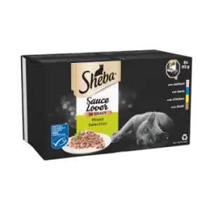 Image of Sheba Sauce Lover Cat Food Trays Mixed Collection in Gravy 8 x 85g