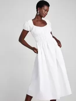 Image of Seersucker Riviera Dress - White - L (Uk 16)
