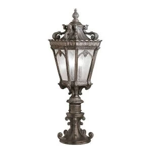 Image of 3 Light Large Outdoor Pedestal Light Londonderry IP44, E14
