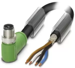 Image of Phoenix Contact Sac-4P-Mrt/ 3,0-Pur Sh Sco Sensor Lead, M12 R/a Plug, 4Pos, Black