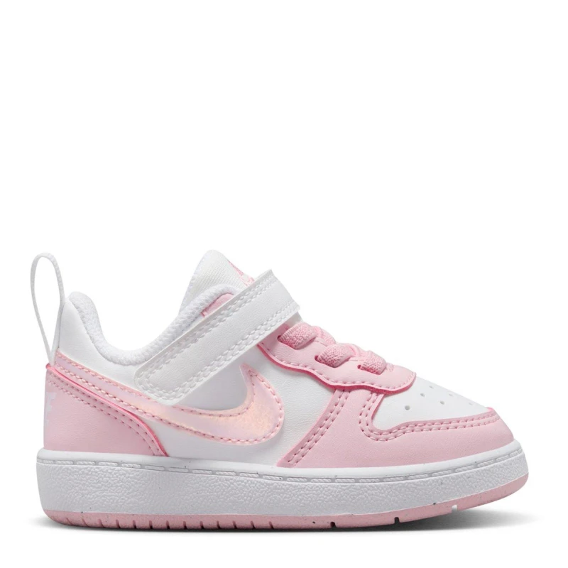 Image of Nike Court Borough Low Recraft Shoes Infants White/Pink female C8 (25.5)