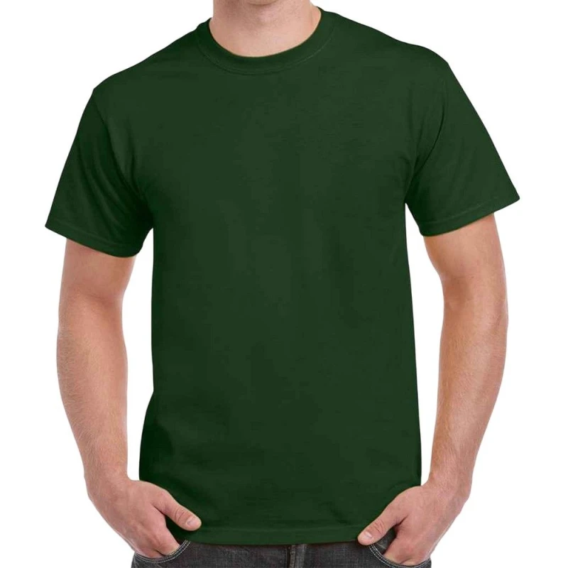 Image of Gildan Mens Heavy Cotton T-Shirt in Dark Green Size: 3XL Dark Green Male 3XL