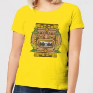 Image of Crystal Maze Aztec Idol Womens T-Shirt - Yellow - S