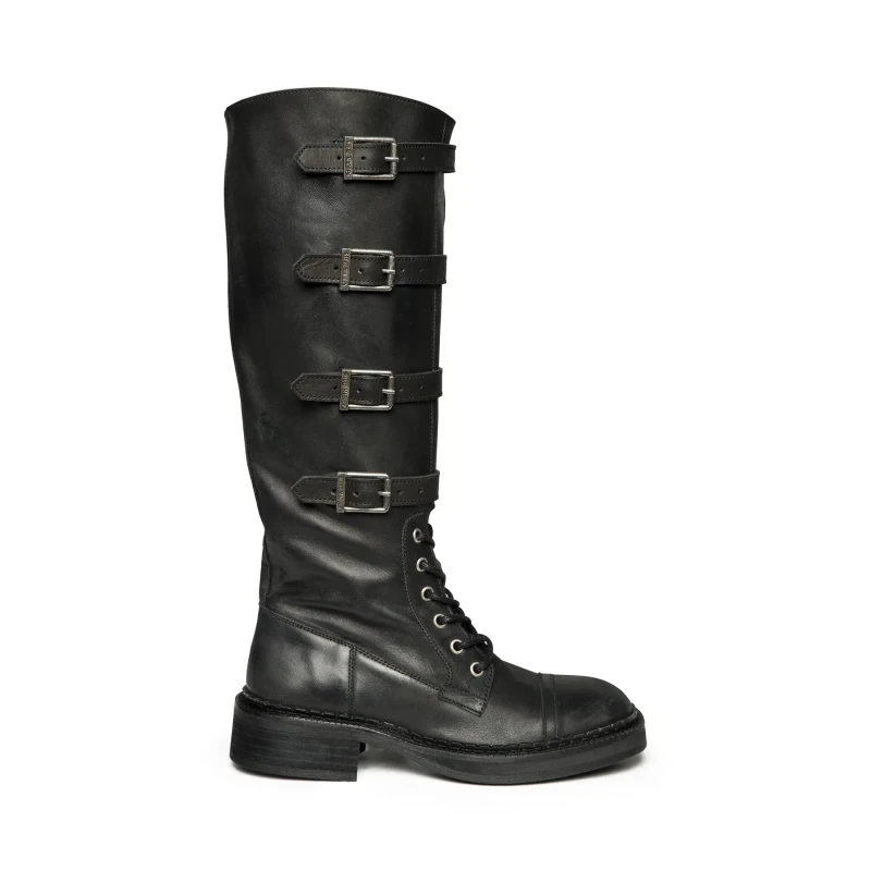 Image of Steve Madden Womens leather boots Steve Madden Rox Noir Female 40