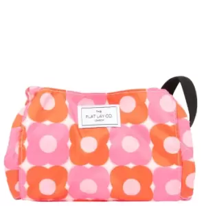 Image of The Flat Lay Co. Open Flat Makeup Bag - Flower Power