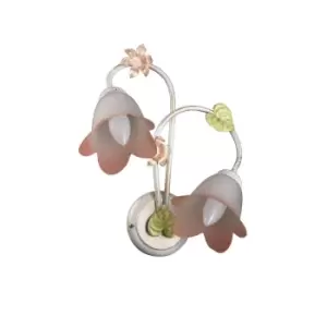 Image of D'Oro Twin Arm Wall Lamp, Glass Shades, 2x E14