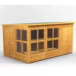 Image of 12x8 Power Pent Potting Shed Combi Building including 4ft Side Store