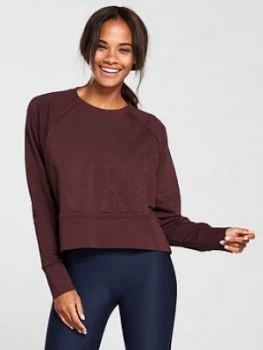 Image of Nike Training Versa Crew Sweat Burgundy Burgundy Size M Women
