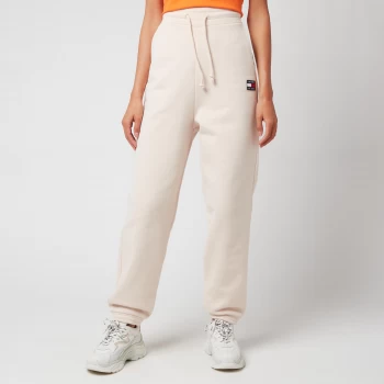 Image of Tommy Jeans Womens Tjw Relaxed Hrs Badge Jogging Bottoms - Smooth Stone - M
