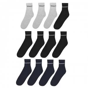 Image of Donnay Quarter Socks 12 Pack Mens - Dark Asst